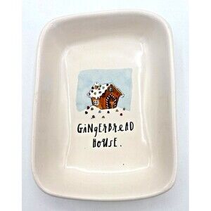 Rae Dunn by Magenta Gingerbread House Snack Plate Replacement Small Ceramic Dish